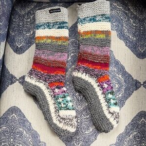 US Sherpa Multicolor Knit Socks - NWOT